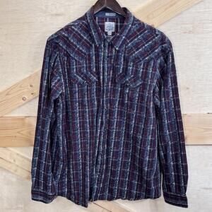 Moonshine Spirit Western Pearl Snap Shirt Mens XL Striped Paisley Cowboy Rodeo